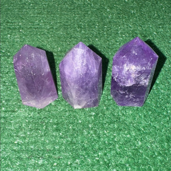 Amethyst Small Polished Crystal Towers Set - Picture 1 of 6